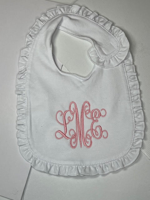 Girl's Curly Ruffled Bib